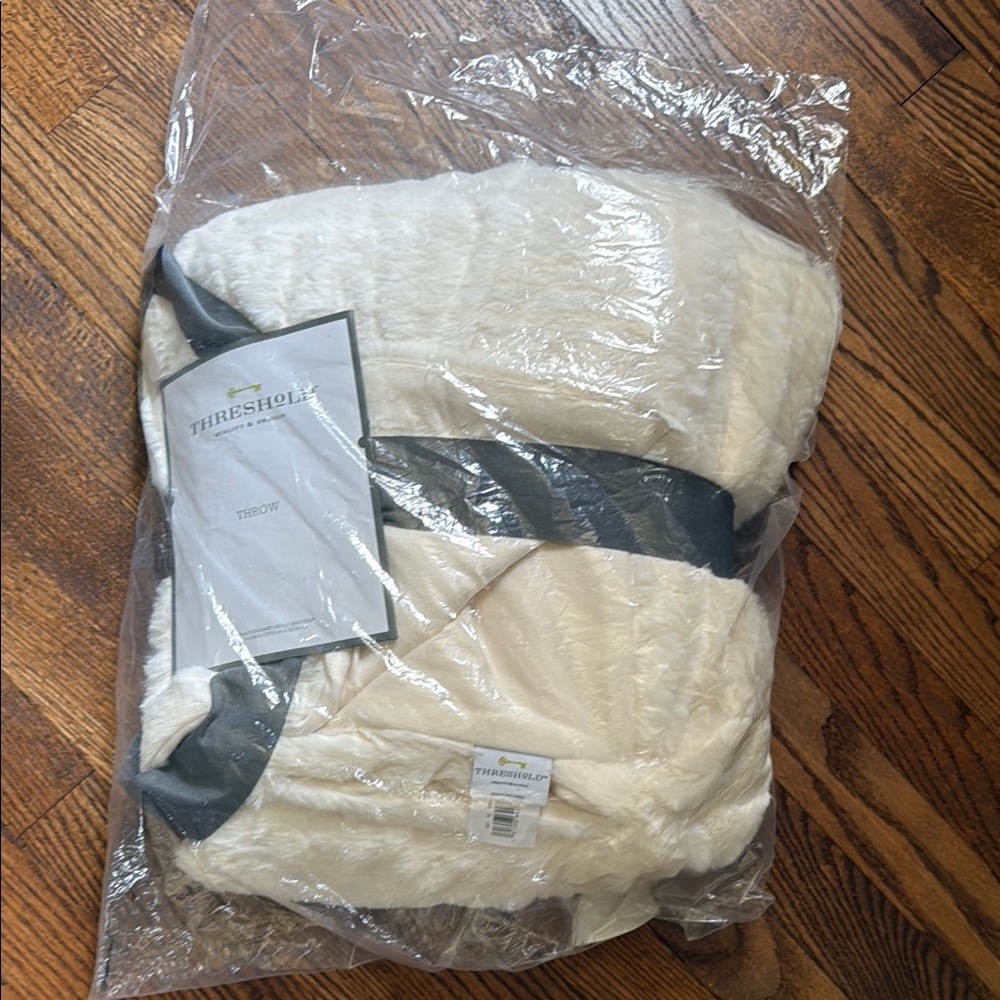 Threshold Plush Cream Throw Blanket